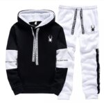 Men's Spring and Autumn Luxury Printed Sportswear Casual Fashion Sports Shirt+Sports Pants 2-piece Outdoor Sports Breathable Set