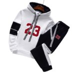 Urban Fashion Streetwear Mens Hooded Sweatshirts and Elastic Pants Autumn Mens Outdoor Basketball Hooded Sportwear 2pcs Set