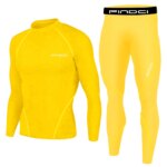 Findci Men's Sports Running Set Compression Shirt + Pants Skin-Tight Long Sleeves Quick Dry Fitness Tracksuit Gym Yoga Suits