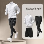 Men Jogging Sets Outdoor Quick Dry Jacket Suit 1-3 Piece Sports Jogging Workout Sportswear Gym Sportswear Ice Silk Tracksuit