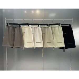 FW21 Classic Brand Men's Casual Shorts Double Lined Double Row Reflective Letter Logo Shorts Couple High Street Loose Shorts