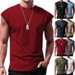 UETEEY Bodybuilding Sports Tank Tops Men Gyms Fitness Workout Sleeveless T Shirt Male Summer Loose Undershirt Running Man Vests