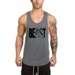 BEAST Fitness Men Tank Tops Bodybuilding Clothes Cotton Workout Vest Gym Stringer Sleeveless Shirt Sportswear Undershirt