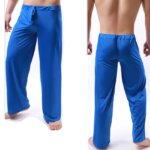 Men's Ice Silk Pyjamas Pants Soft Sleeping Bottoms Nightwear Sleepwear Trousers Casual Loose Hombre Breathable Underwear