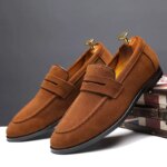 Fashion Men's Casual Shoes Suede Genuine Leather Mens Slip-on Light Comfortable Driving Loafers Moccasins Men Party Wedding Flat