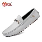 YRZL Men's Leather Loafers Casual Slip On Driving Shoes for Men Breathable Comfortable Formal Moccasins Boat Shoes Plus Size 48