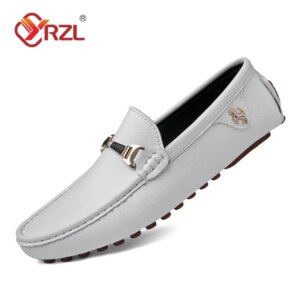 YRZL Men's Leather Loafers Casual Slip On Driving Shoes for Men Breathable Comfortable Formal Moccasins Boat Shoes Plus Size 48