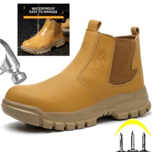waterproof Work Safety Boots Steel Toe Shoes Chelsea boots Men Puncture-Proof Anti scalding Safety Shoes Protection Boots 2025