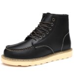 Genuine Leather Men Desert Boots Mens Casual Outdoor Soft Sole Walking Shoes Warm Winter Boots High Quality Male High Top Shoes