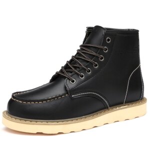 Genuine Leather Men Desert Boots Mens Casual Outdoor Soft Sole Walking Shoes Warm Winter Boots High Quality Male High Top Shoes