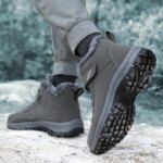 New 2025 Suede Casual Men's Boots Design Snow Boots Men's Hiking Shoes Warm and Suede Ankle Boots Outdoor Elderly Winter