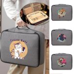 Handbag Men Business Storage Credentials Credit Card Briefcase Japan Cat Print Documents Organizer Travel File Lockbox Woman Bag