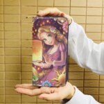 Disney Princess Rapunzel W5999 Anime Briefcases Wallet Cartoon Zipper Coin Bag Casual Purses Card Storage Handbag Gift