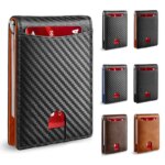 Slim Wallets for Men - Leather Money Clip Mens Wallet - RFID Blocking Front Pocket Bifold Wallet - Minimalist Credit Card Holder