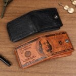 Fashion Large Capacity Wallet Purse Bag Men's Wallets With 100 US Dollar PatternWallet Male Leather Walet Photo Card Holder
