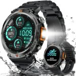 LaNikar KE3 Bluetooth Call Smart Watch Men Full Touch Screen Health Monitor With  steel ring Men SmartWatch For IOS Android