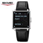 SKMEI 2388 Fashion Electronic Watch Luxury Led Light Digital Wristwatch For Man Date Display Life Waterproof Leather Strap Clock