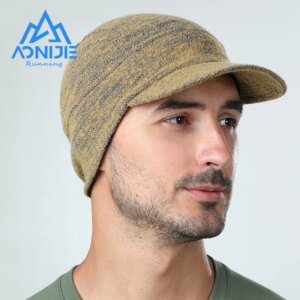 AONIJIE M33 Unisex Warm Wool Knitted Hat Short Brim Baseball Cap Soft Equestrian Style Winter Cap Protects Ears Ideal for Runnin