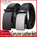 OYIFAN Men Belt Genuine Leather belt for men Alloy buckle ratchet belts Men Designer Belt Automatic belts 벨트
