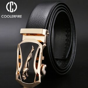 Men Belt Metal Luxury Brand Automatic Buckle Leather High Quality Belt for Men Business Work Casual Designer Fashion StrapZDP001