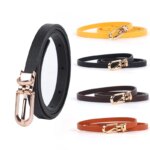 Fashion Black Women Belts Thin Pu Leather Waistband Pin Buckle Adjustable Belt Solid Denim Dress Jeans Waist Belt Strap