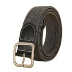 No drilling required Men Elastic Belt Canvas Belt Metal Pin Buckle Durable Stretch Belt