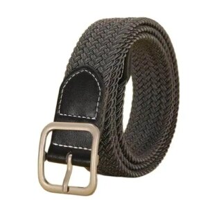 No drilling required Men Elastic Belt Canvas Belt Metal Pin Buckle Durable Stretch Belt