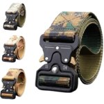 125cm /135cm Men Belt Outdoor Multifunctional Training Canvas Waistband Camouflage Waist Strap Sports Belt for Men