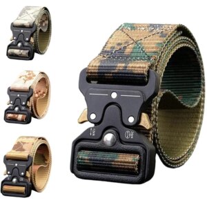 125cm /135cm Men Belt Outdoor Multifunctional Training Canvas Waistband Camouflage Waist Strap Sports Belt for Men