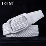 Belt for Men and Women Decoration New Fashion Canvas Woven Belt Casual Sports No Hole Elastic Belt