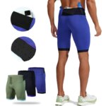 (S-2XL)Men Women Racing Shorts 80% Nylon Compression Moisture-Wicking Marathon Trail Running Tights with Mesh Pockets