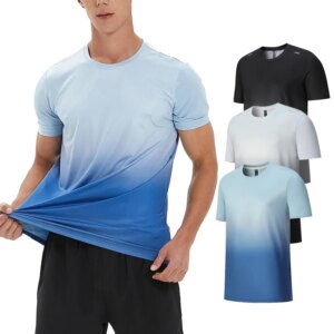 Men's Fitness Short Sleeve T-shirt Tennis and Basketball Sportswear Summer Breathable Running Shirt Gym Workout Shirts