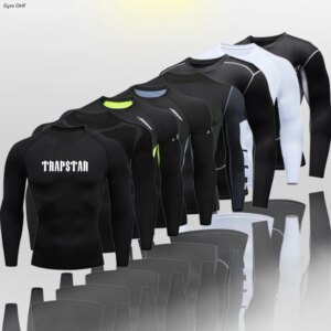 Men'S High-Quality Long Sleeve Tight Sweatshirt Gym Quick Dry Men T-Shirt Running Fitness Training Jogging Sports Wear Rushgard