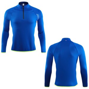 Long Sleeve Sports Shirt Stand Collar Men Quick Dry Outdoor Sweatshirt Spring Autumn Breathable Gym Running Training T Shirts