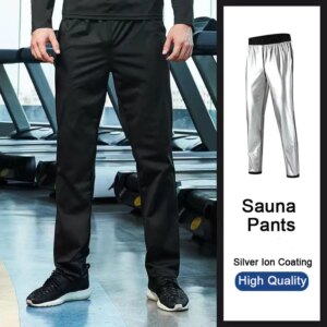 Fitness Men's Sauna Running Pants- Heat Trapping Sweat Compression Shapewear Top Gym Exercise Versatile Shaper Trainer Pants