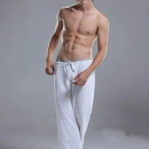 Free shipping men belt  yoga sports fitness leisure home cotton straight trousers  Men's pajama pants