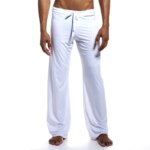 Mens Yoga Pants Elastic Waistband Fitness Training Joggers Loose Lightweight Slacks Beach Fashion Casual Sport Pants