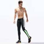 Men's sports leggings, men's long outdoor swimming pants, stretch thin yoga fitness pants.