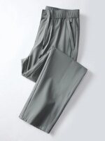 Summer Men's Casual Pants Korean Fashion Outdoor Ice Silk Light Cool Quick Dry Golf Pants Male Elastic Waist Straight Trousers
