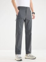 Men's Quick Dry Casual Pants with 4 Zip Pockets Outdoor Stretched Nylon Lightweight Golf Pants Slim Fit Walking Cargo Trousers