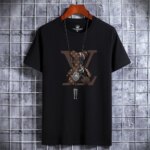 Summer Men's Luxury Casual T-Shirt Retro Y2k Designer Short Sleeve Tees Male Vintage Cotton Trendy High Quality Bear Print Tops