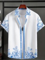 Hawaiian Shirt Summer Crisp Simple Everyday Men's And Women's Lapel Button-down Top Oversized Cool Casual Cloting