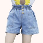 Children Jeans Boys Girls Cotton Shorts  Splice Stretch Denim shorts Korean Teenage Trousers Wear Kids Clothing DenimRipped