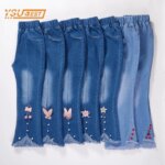 Spring Autumn Kids Baby Girls Cowboy Pants Baby Girls Jeans Casual Girls Jeans Children Clothing Kids Bell-bottoms Jeans
