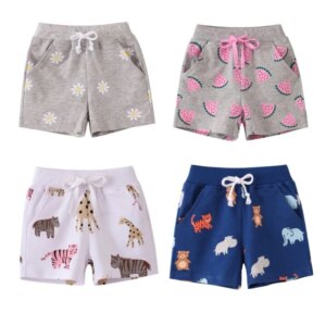 Little maven Kids Summer Clothes Cotton Short Pants Lovely Cartoon Trousers Shorts Soft and Comfort for Kids 2-7 year