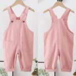 IENENS Girl Boy Overalls Dungarees 1-4Y Solid Color Children Long Pants Kids Jumpsuit Clothes Clothing Baby Trousers