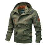 Spring Autumn New Men Windproof Casual Jacket Coat Detachable Hat Jacket Men Multi-Pocket Waterproof Military Jacket Male M-5XL