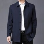 Casual Business Windbreak Jackets Men Coats Brand Top Quality Spring Men's Trench Coat Solid Color Mid-length Jacket male