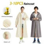 3-10PCS Disposable Adult Raincoat Drawstring Waterproof Rain Coat Portable Long Hooded Rain Coats for Outdoor Travel Emergency