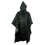 CP Black Tactics Portable Camouflage Waterproof Rain Protection Cape Adult Poncho Raincoat Cloak Travel Rainproof Motorcycle Man